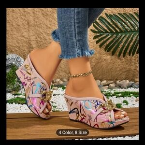 Elegant Women's Pink Wedge Sandals